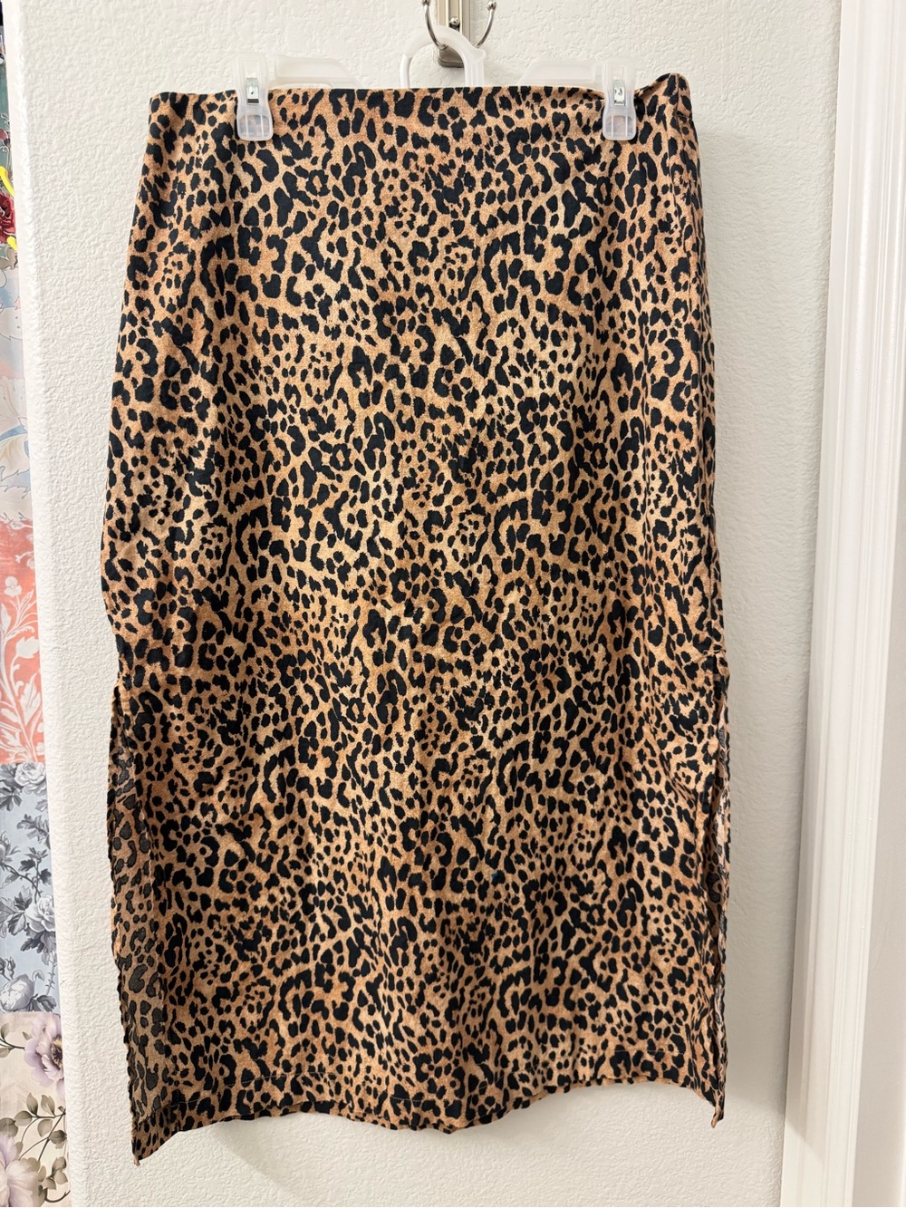 GAP Leopard Print Midi Skirt in Tan and Black large petite women’s linen